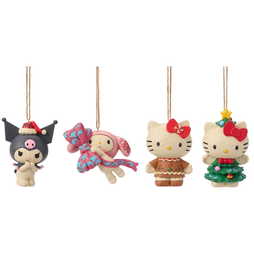 Jim Shore Hello Kitty and Friends Holiday Ornament Set of 4 Enesco Sanrio Kuromi